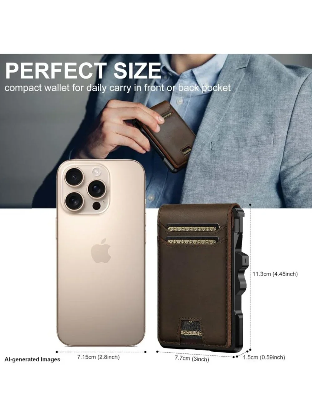 Slim RFID Genuine Leather Wallet for Men | Minimalist Smart Design, Stylish